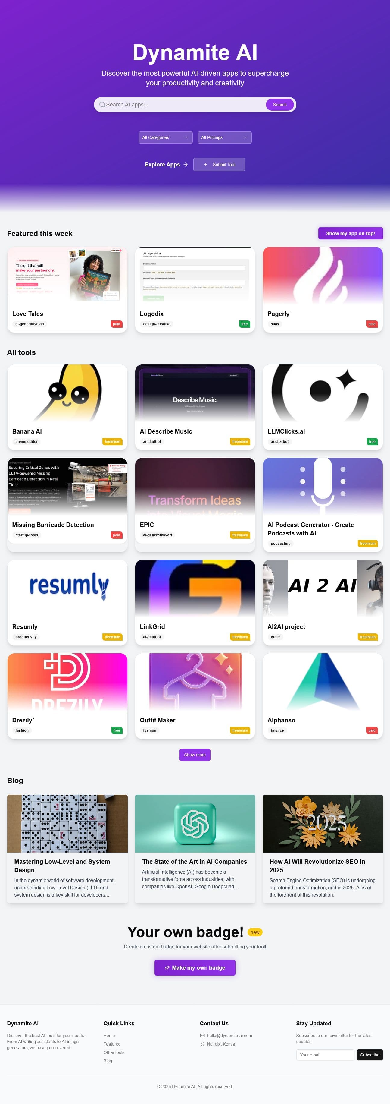 Screenshot of Dynamite Ai