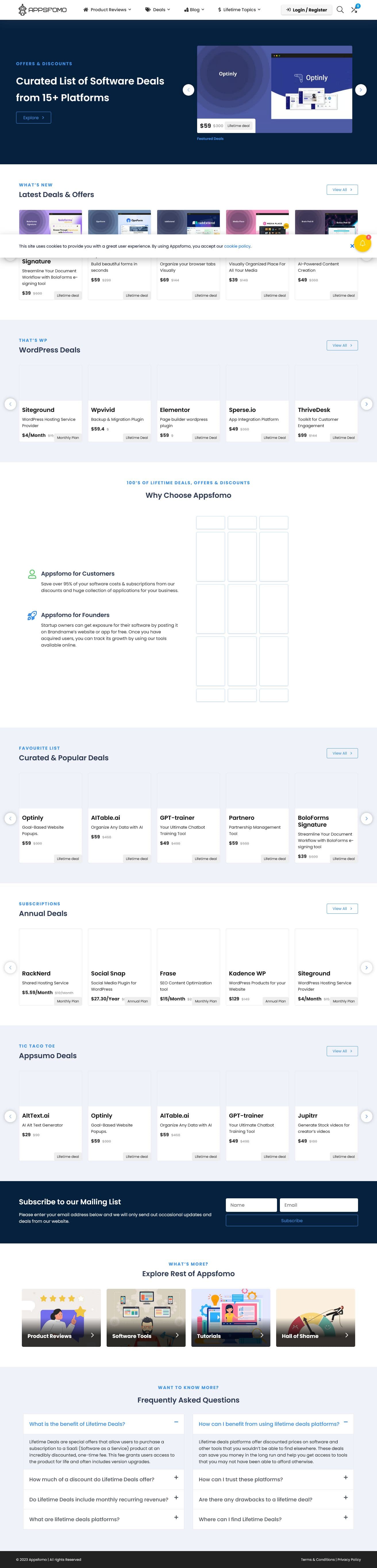 Screenshot of appsfomo.com