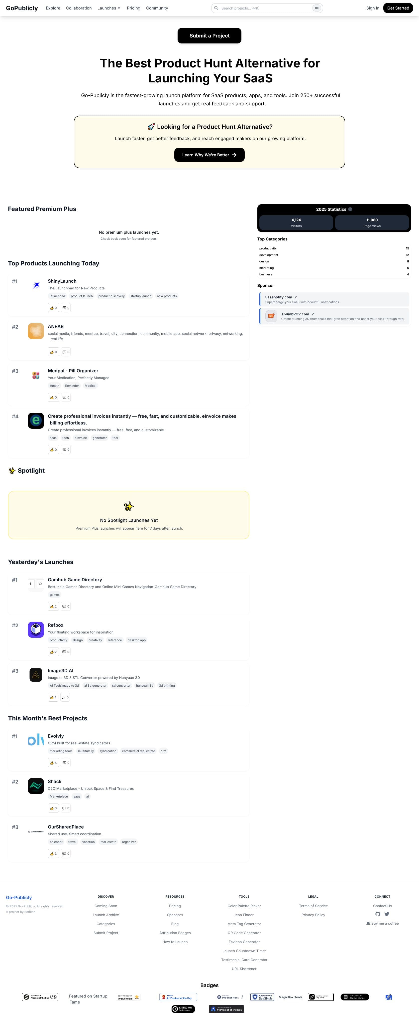 Screenshot of Go Publicly