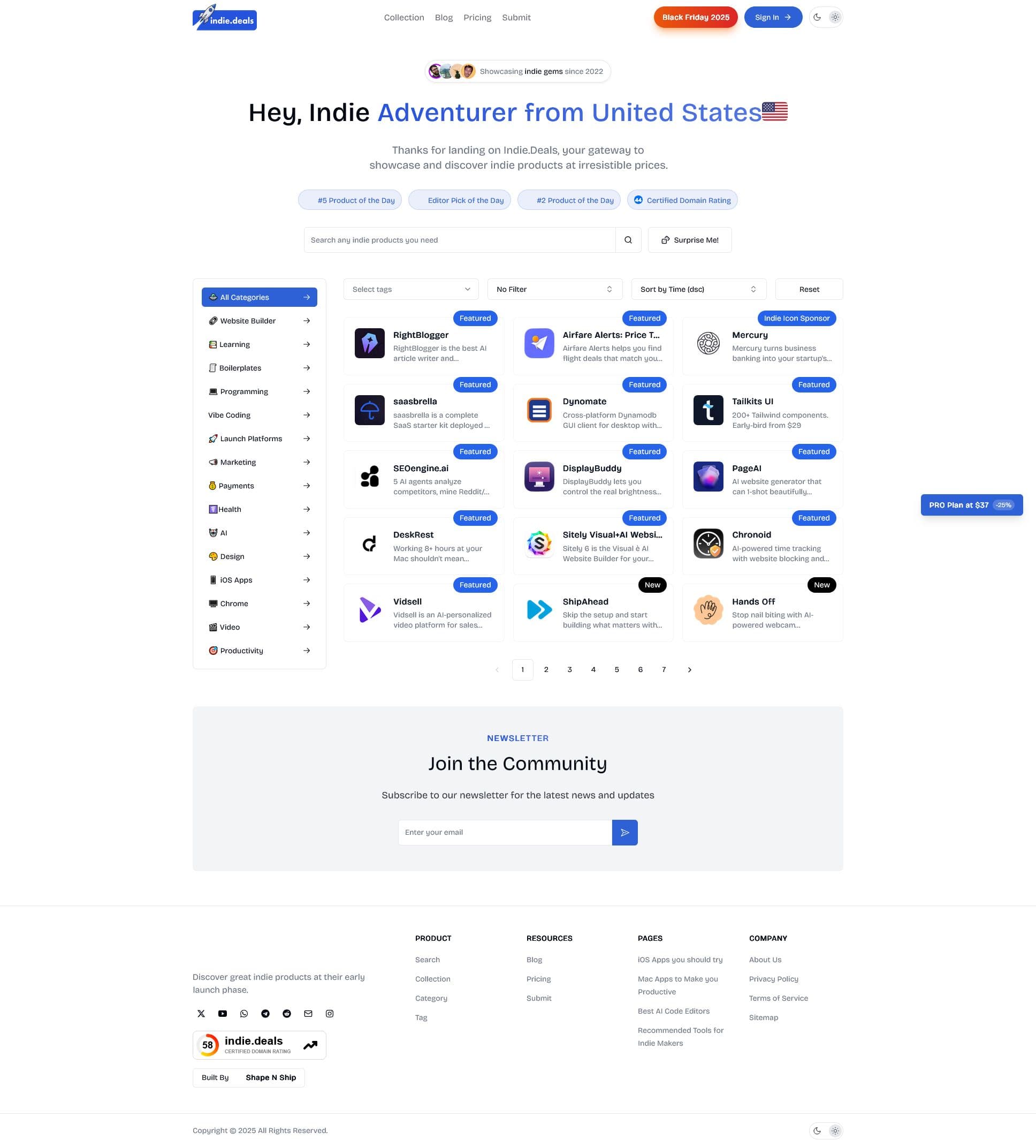 Screenshot of Indie.deals