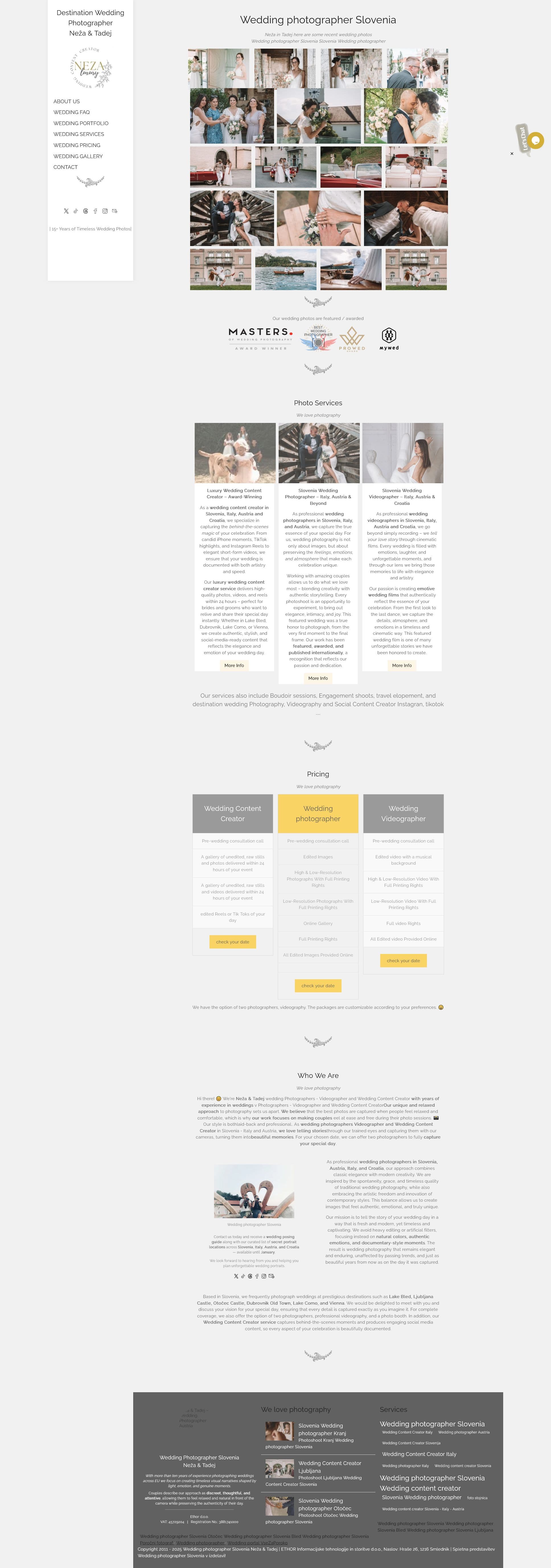 Screenshot of www.weddingphotographer.porocnofotografiranje.si