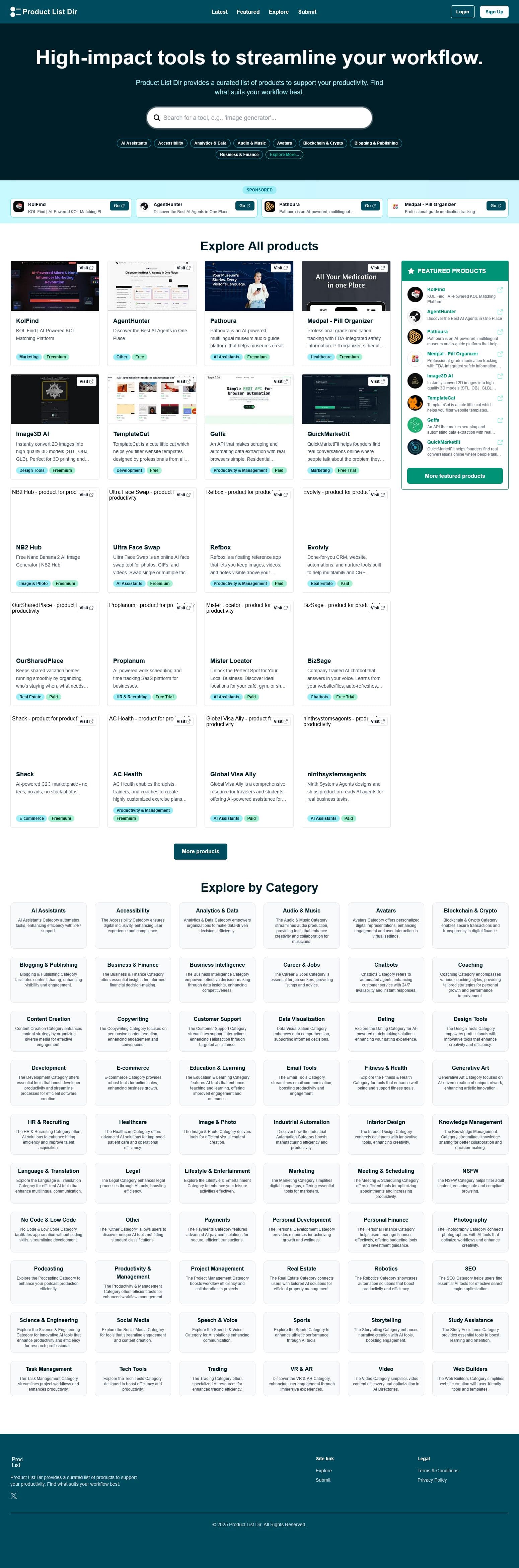 Screenshot of Productlistdir