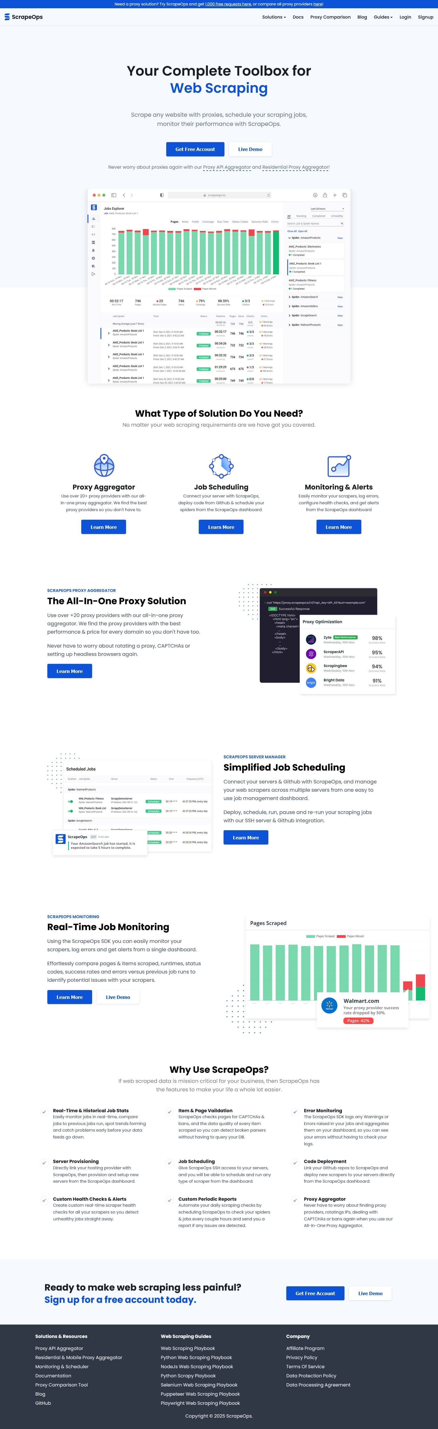 Screenshot of scrapeops.io