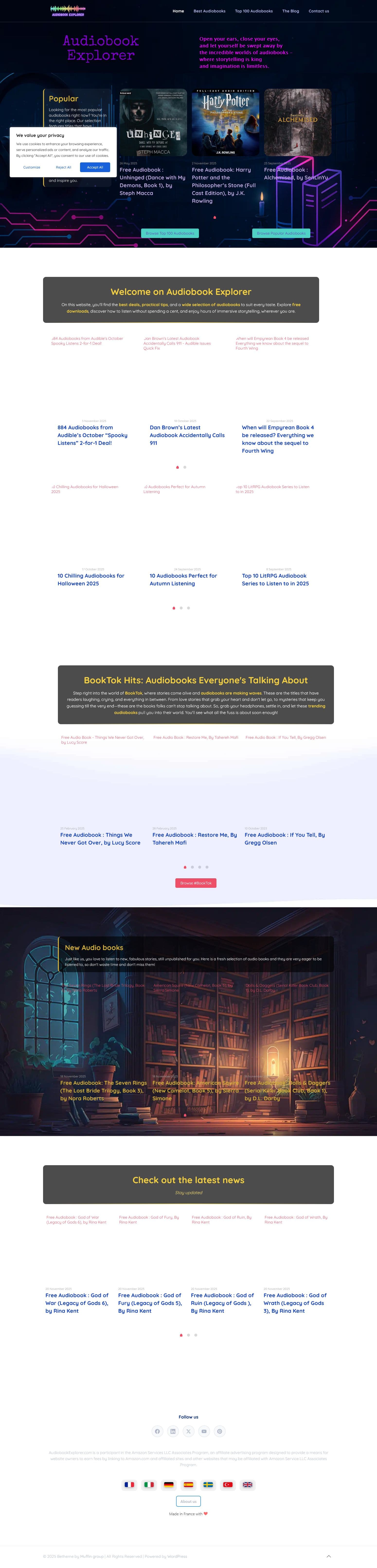 Screenshot of audiobookexplorer.com