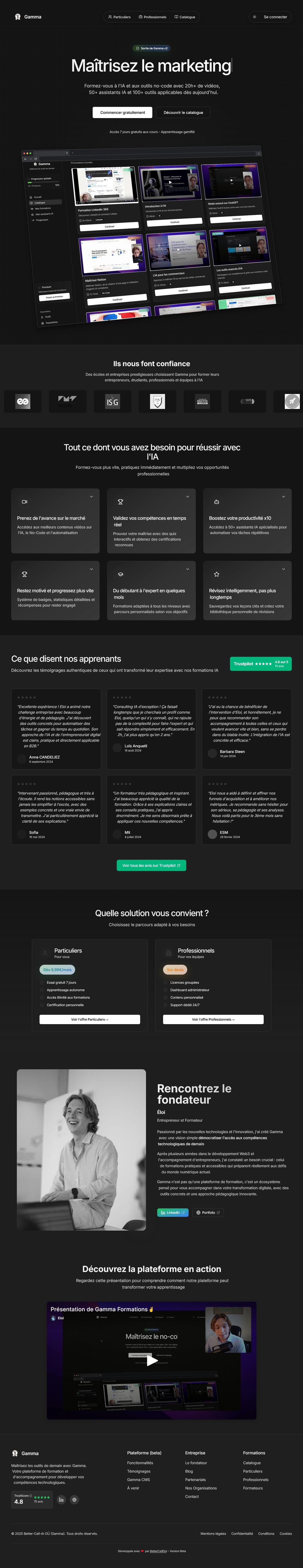 Screenshot of gamma-formations.com