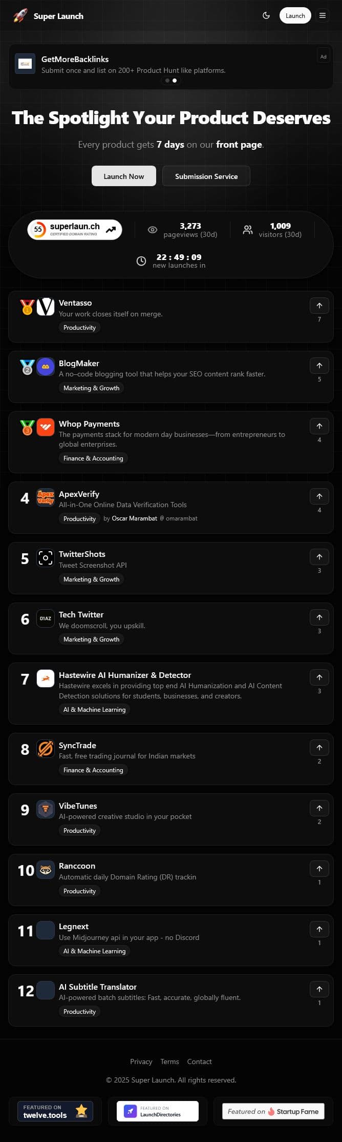 Screenshot of Super Launch