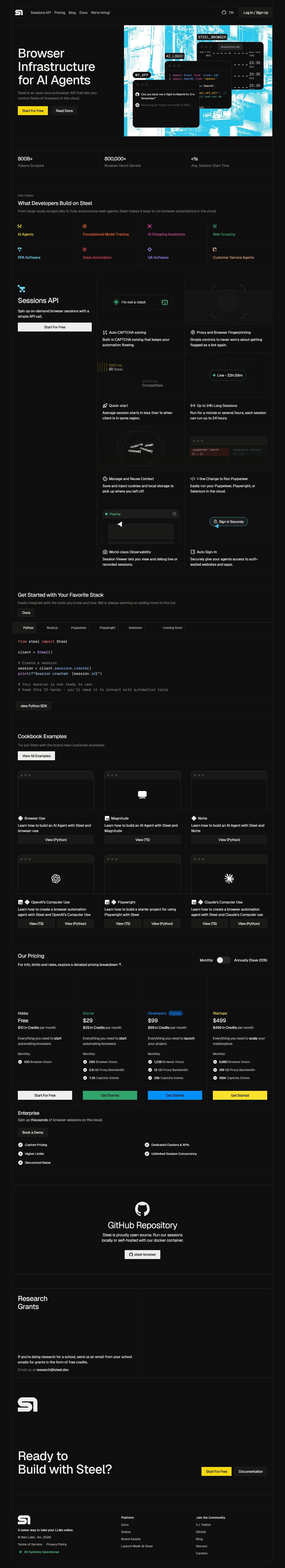 steel.dev screenshot