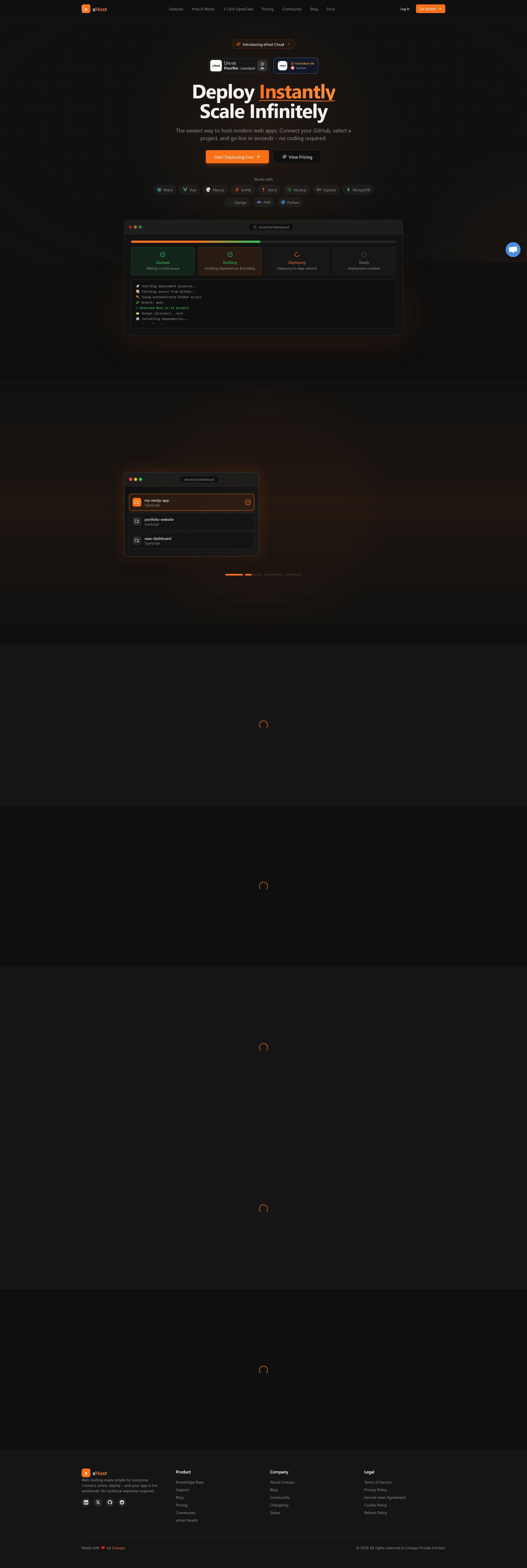 Screenshot of xhost.live