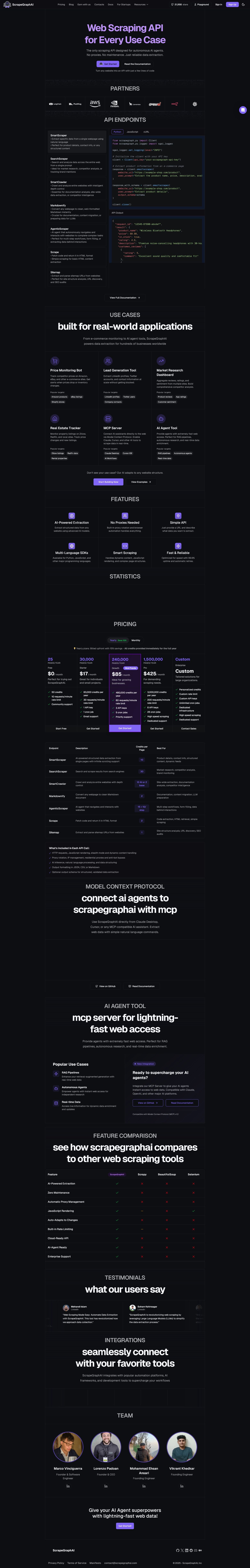 Screenshot of scrapegraphai.com