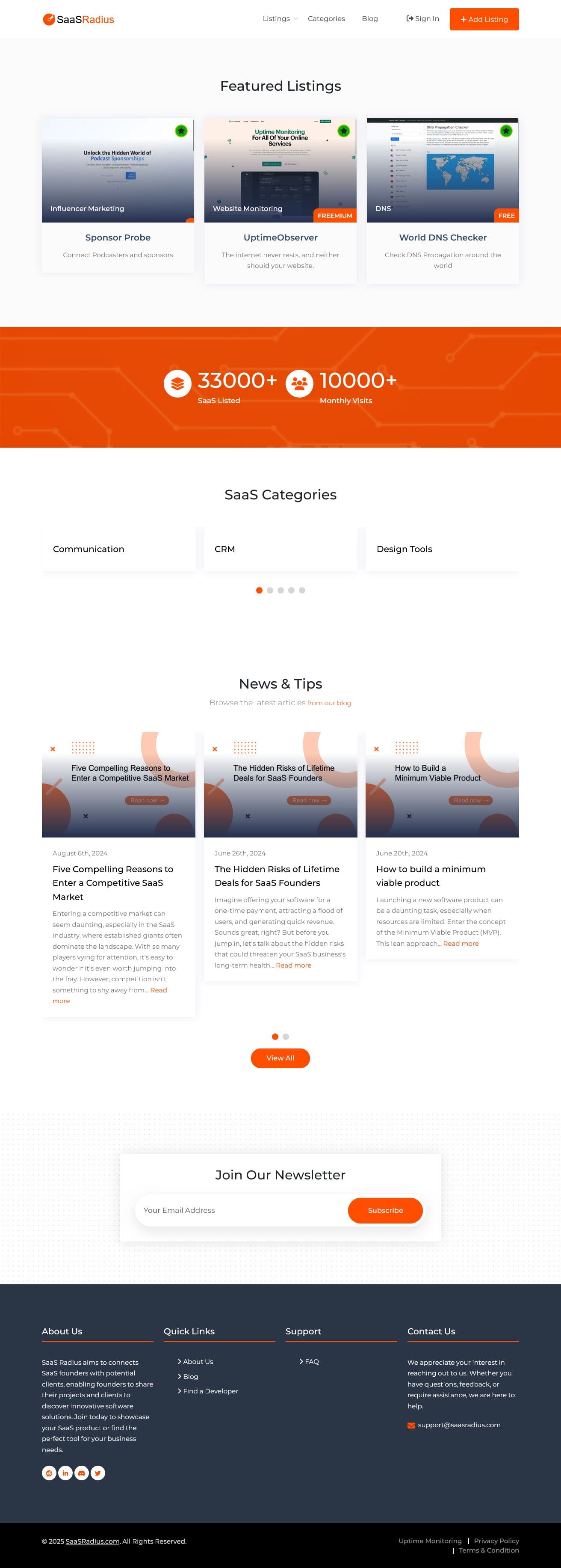 Screenshot of Saasradius.com