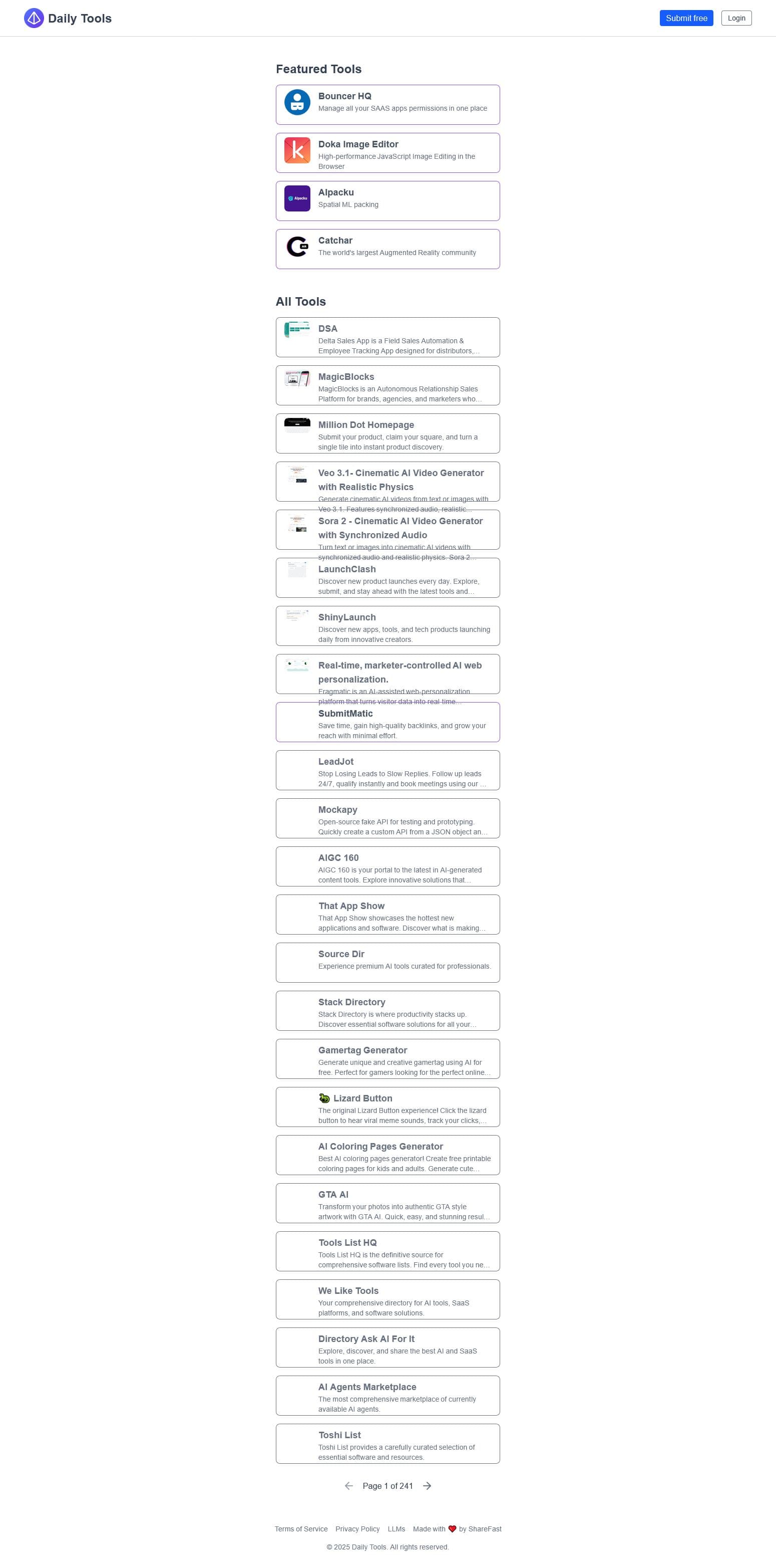 Screenshot of Dailytools