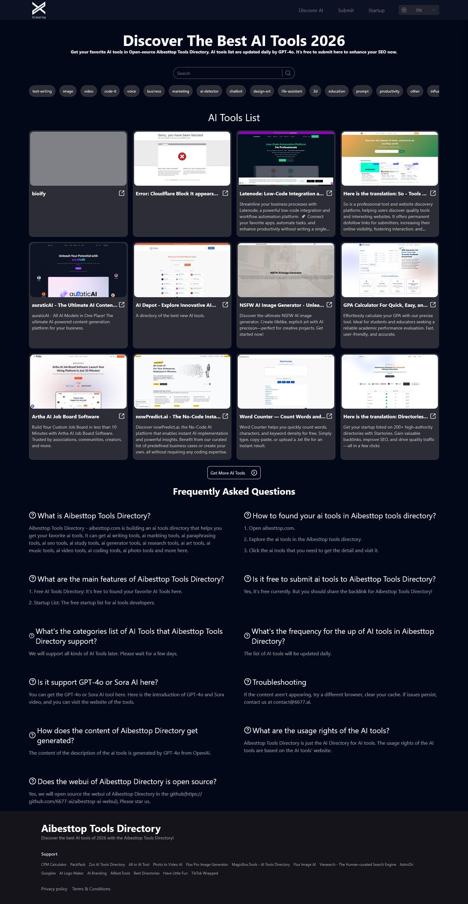 Screenshot of Aibesttop