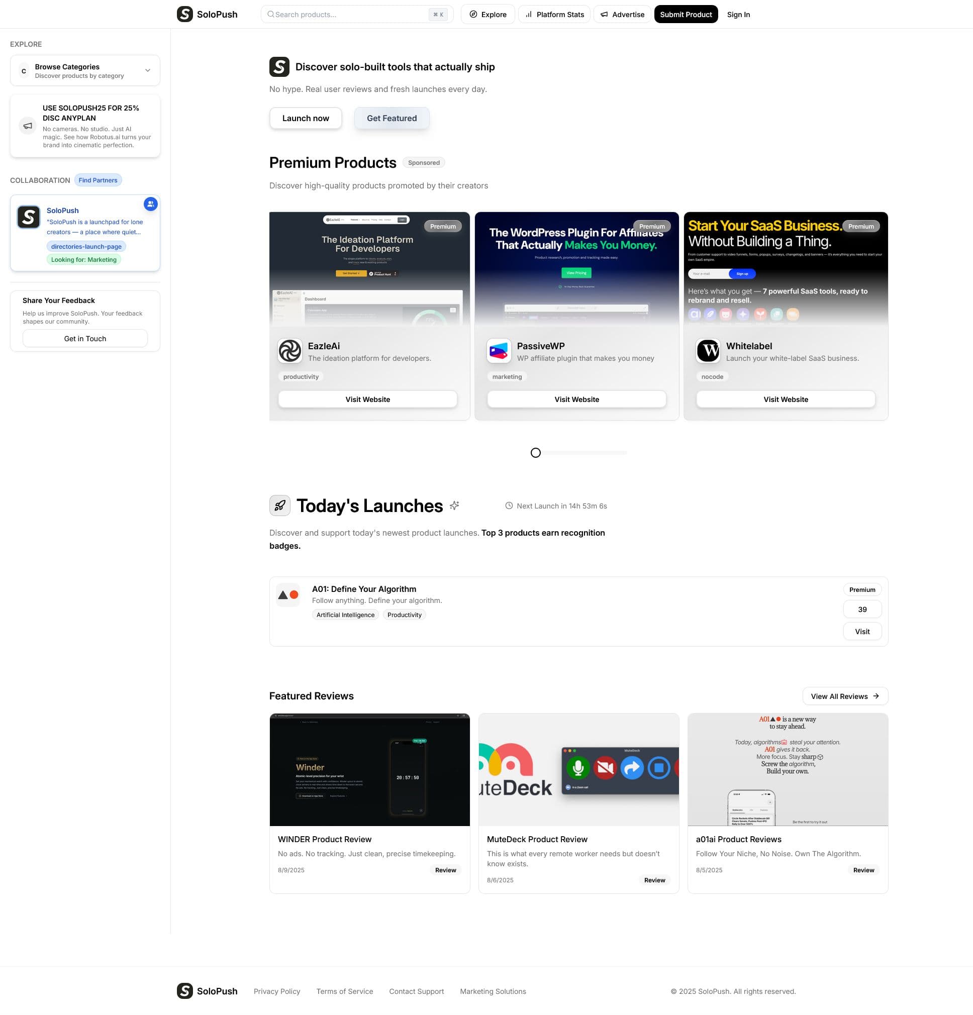 Screenshot of SoloPush