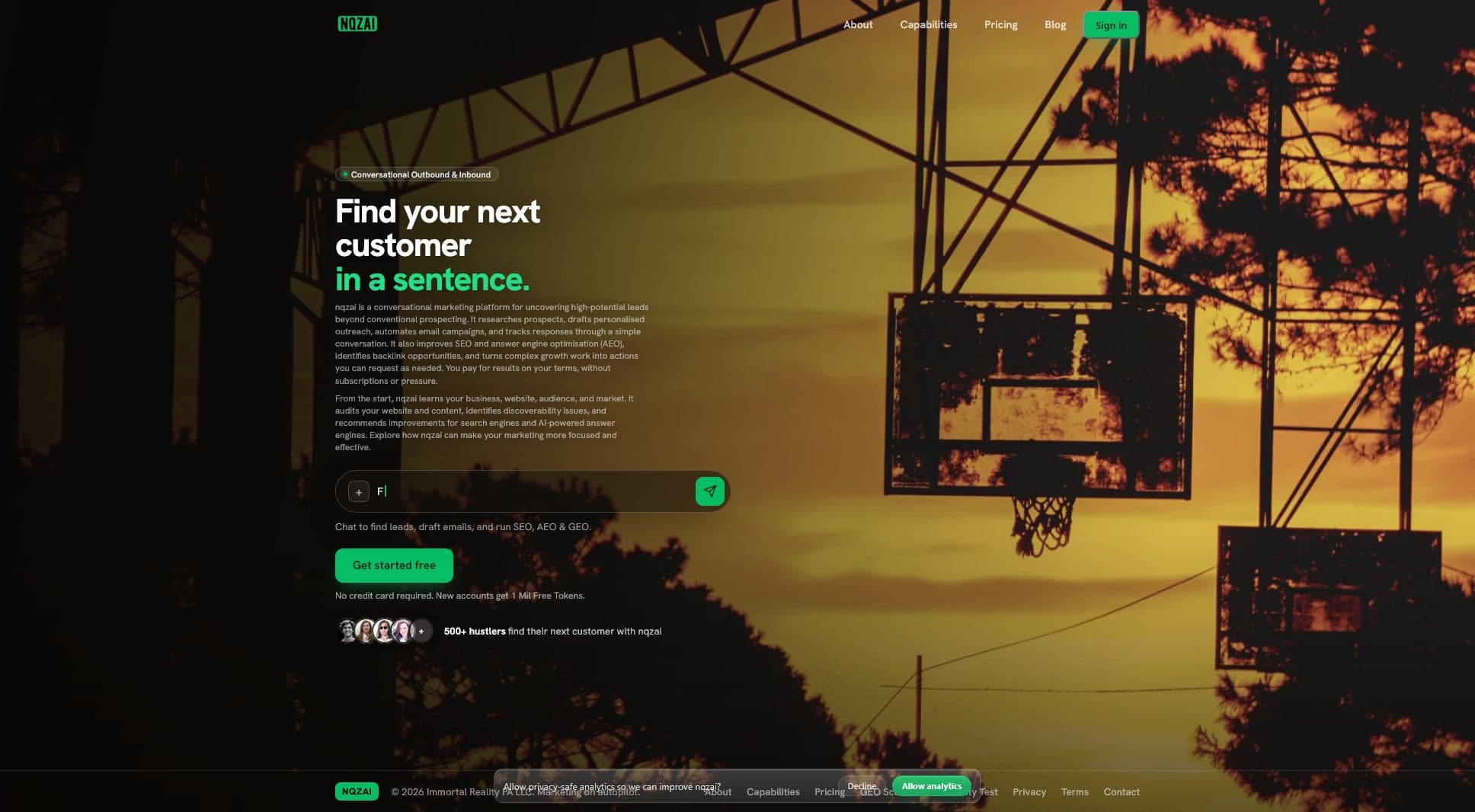 Screenshot of nqz.ai