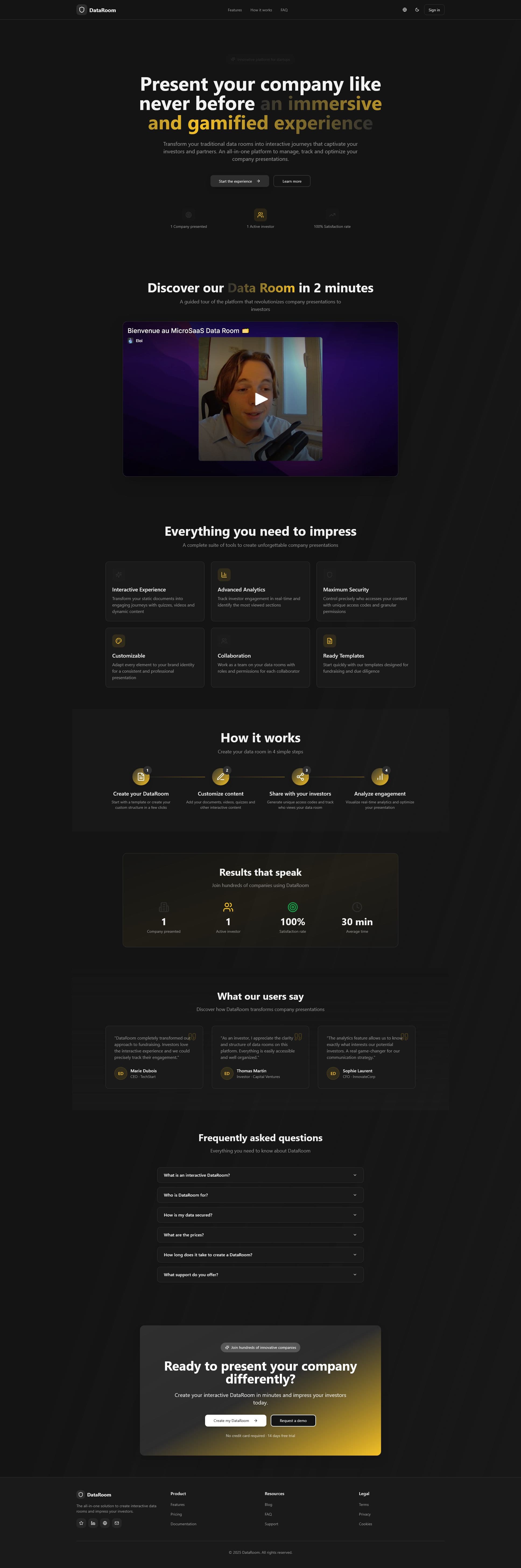 Screenshot of data-room.app
