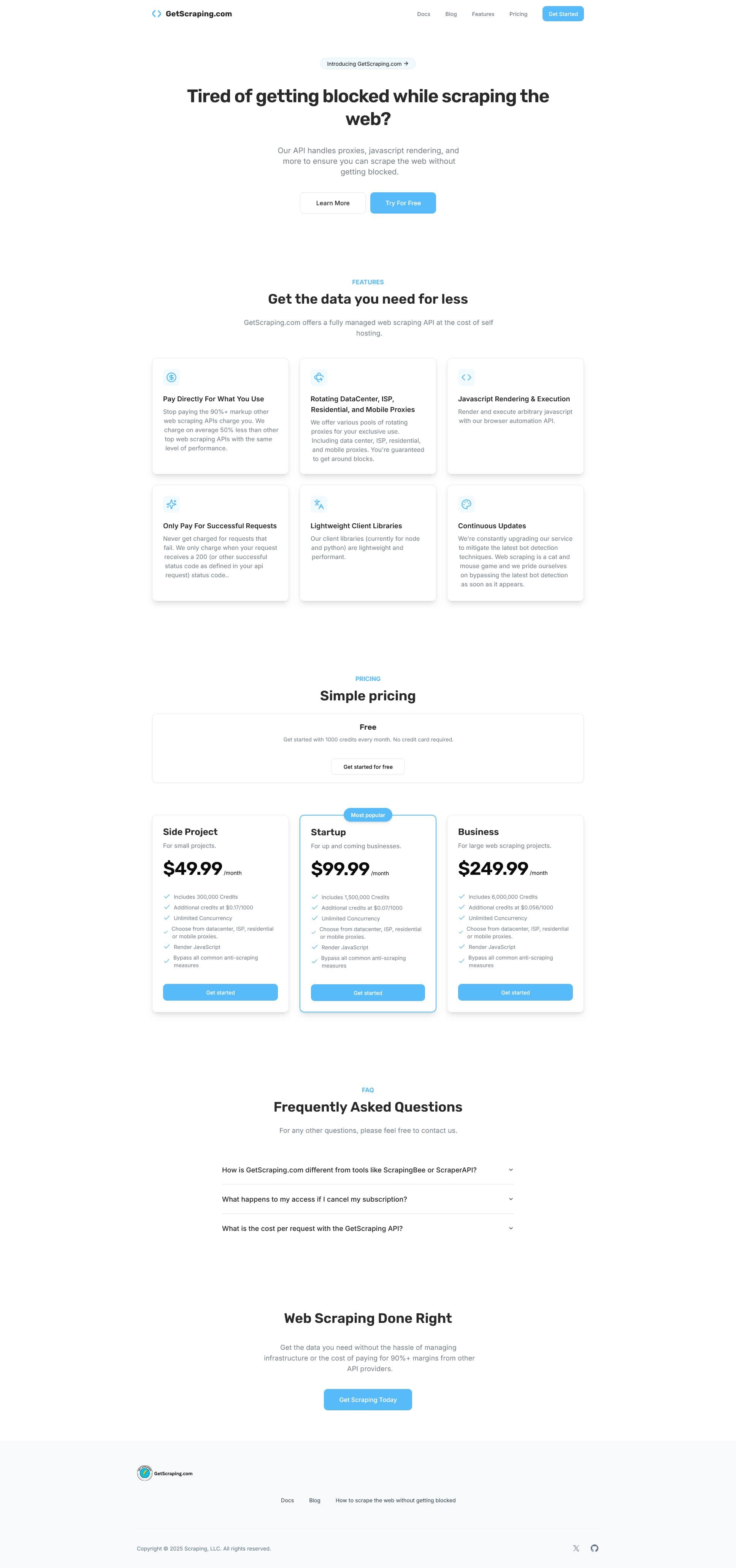 Screenshot of getscraping.com