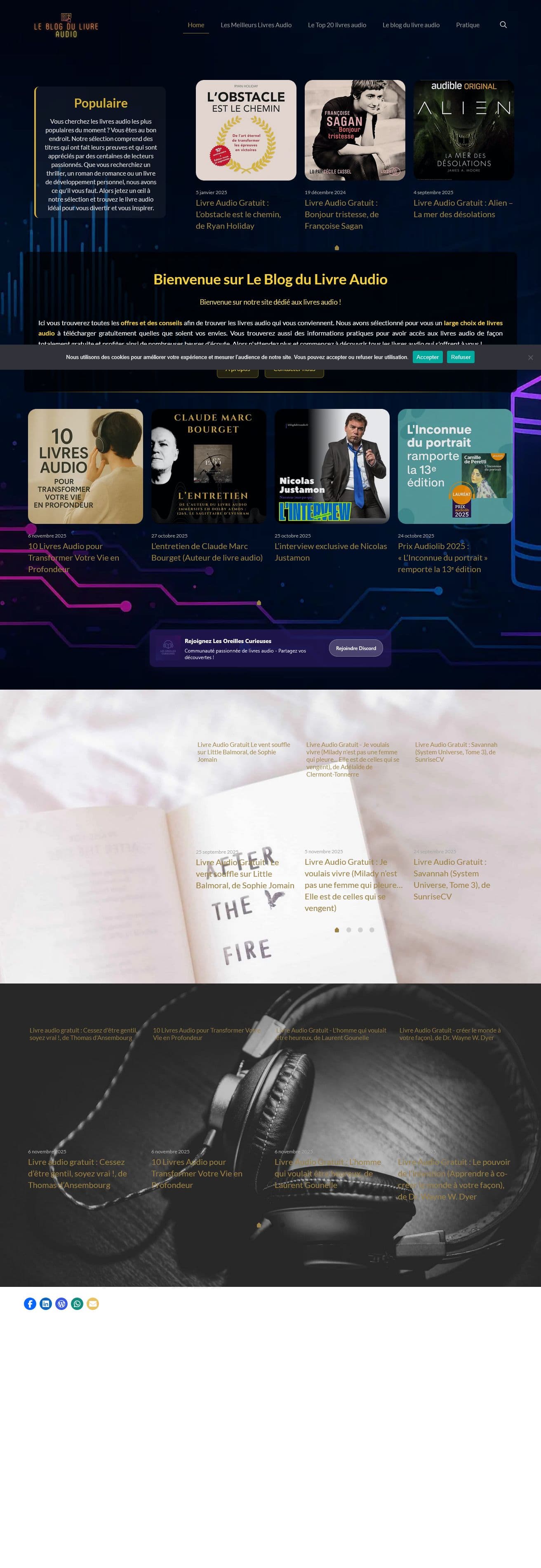 Screenshot of leblogdulivreaudio.fr