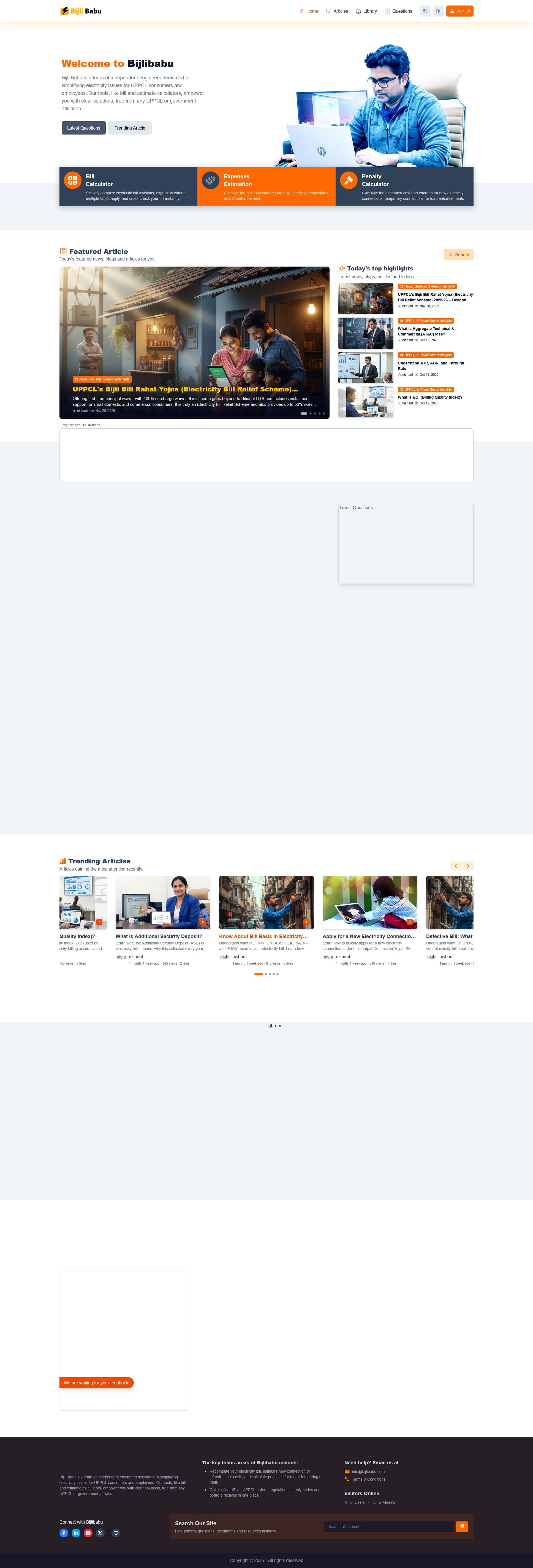 bijlibabu.com screenshot