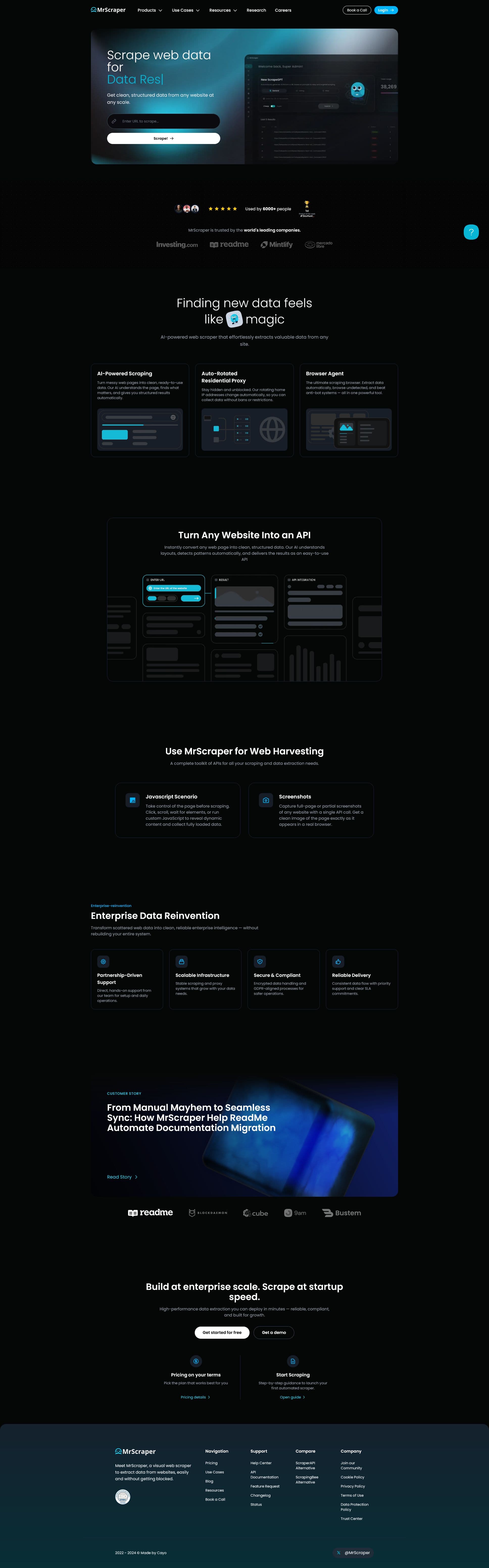 Screenshot of mrscraper.com