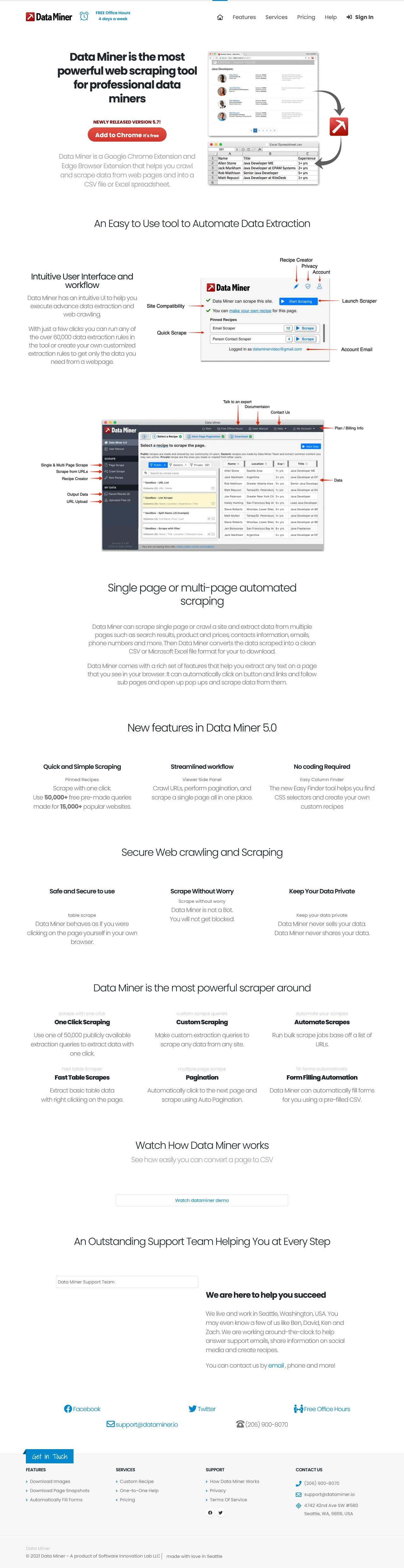 Screenshot of dataminer.io