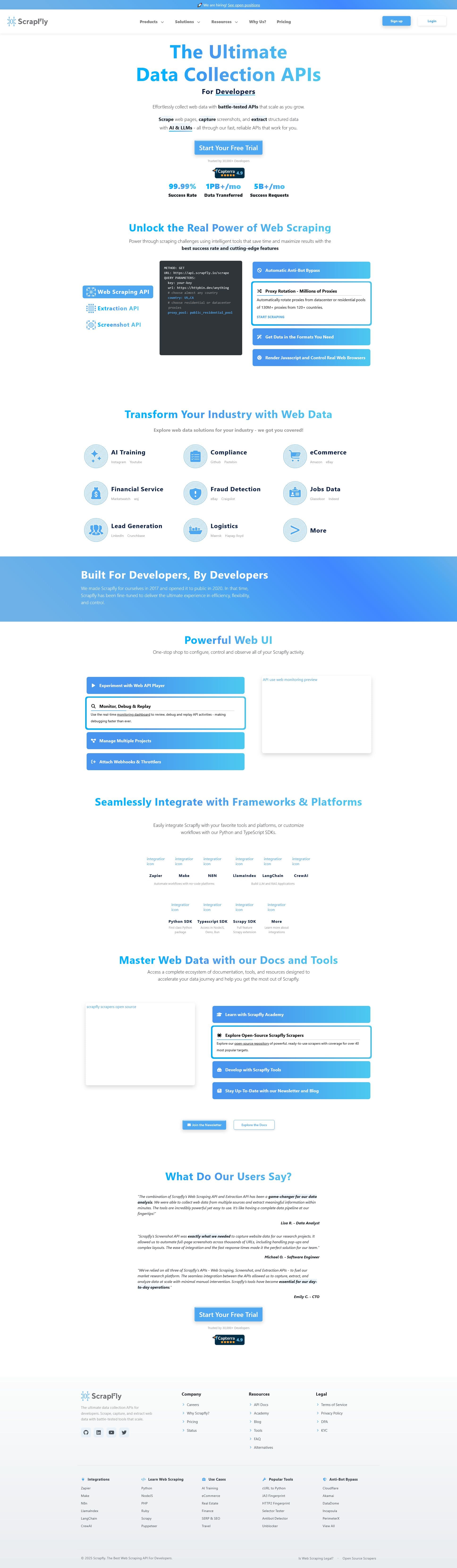 Screenshot of scrapfly.io