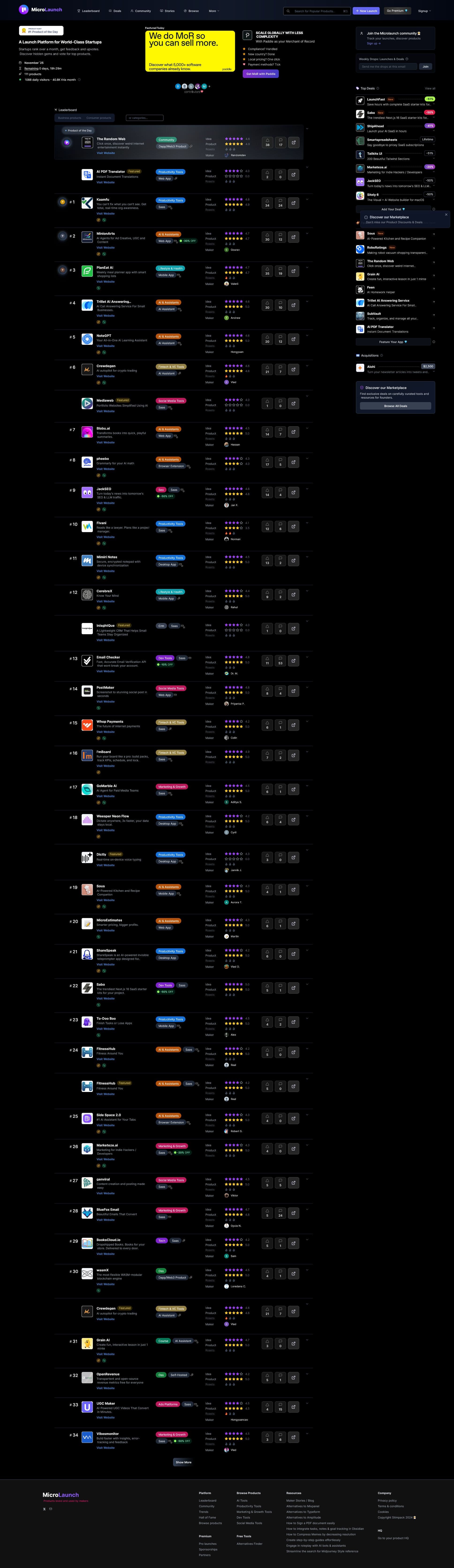 Screenshot of microlaunch.net