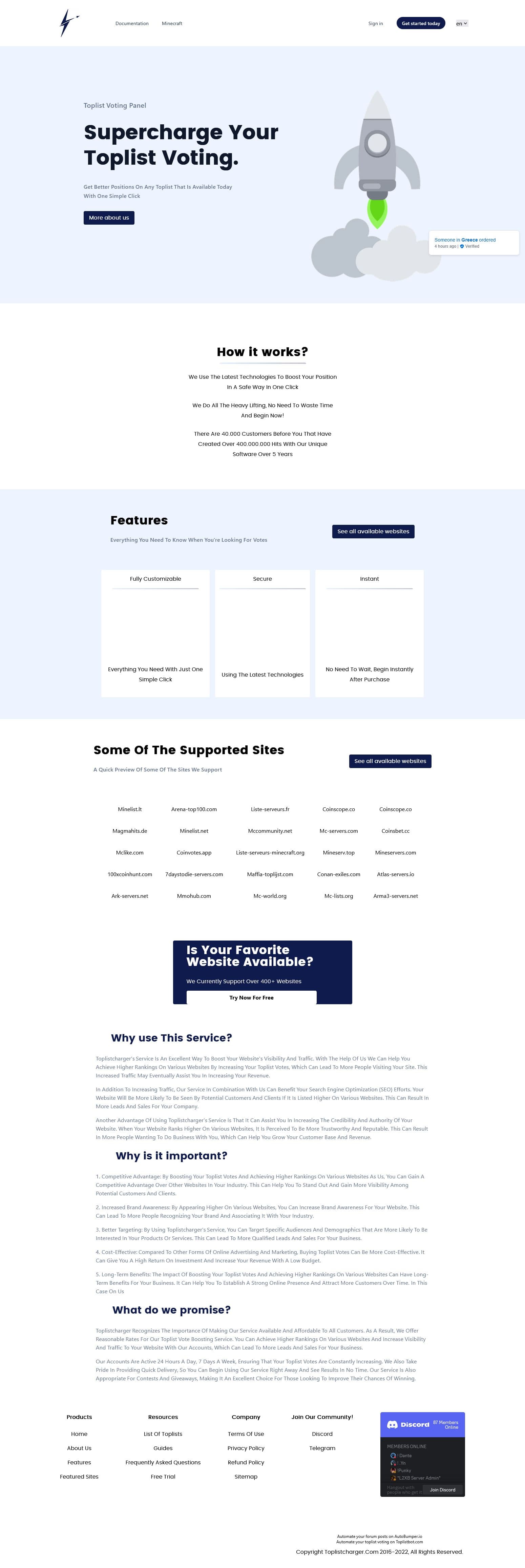 toplistcharger.com screenshot