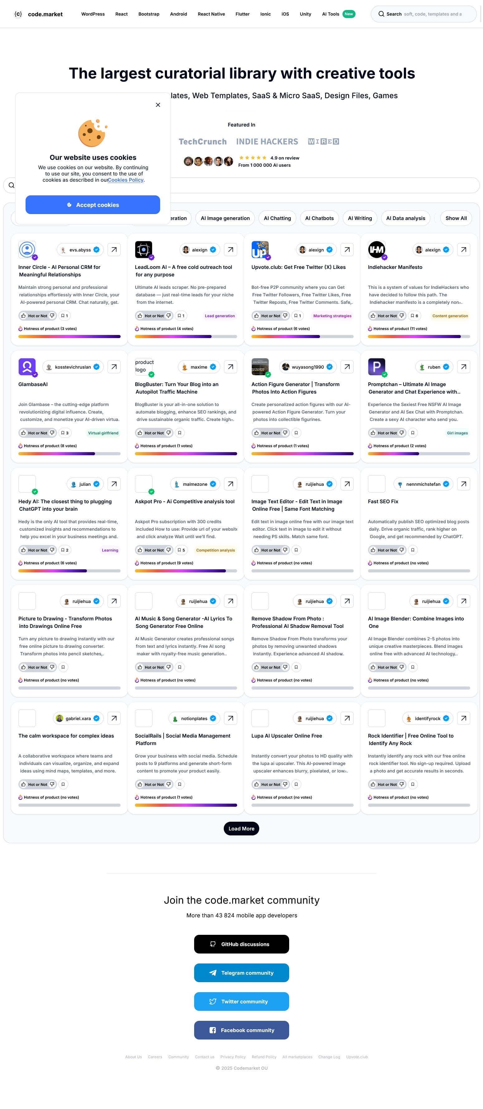 Screenshot of Code.market