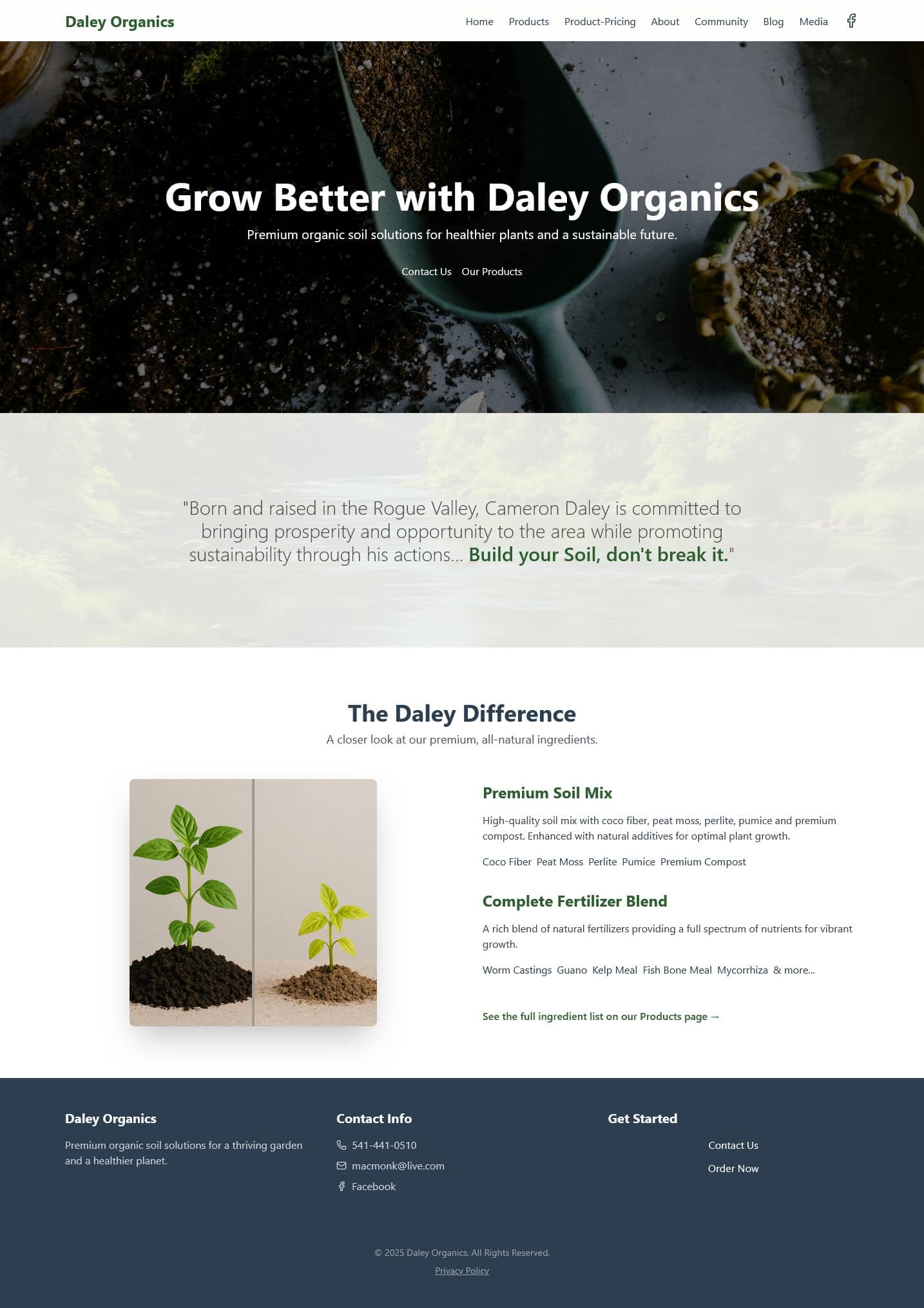 Screenshot of daleyorganics.com