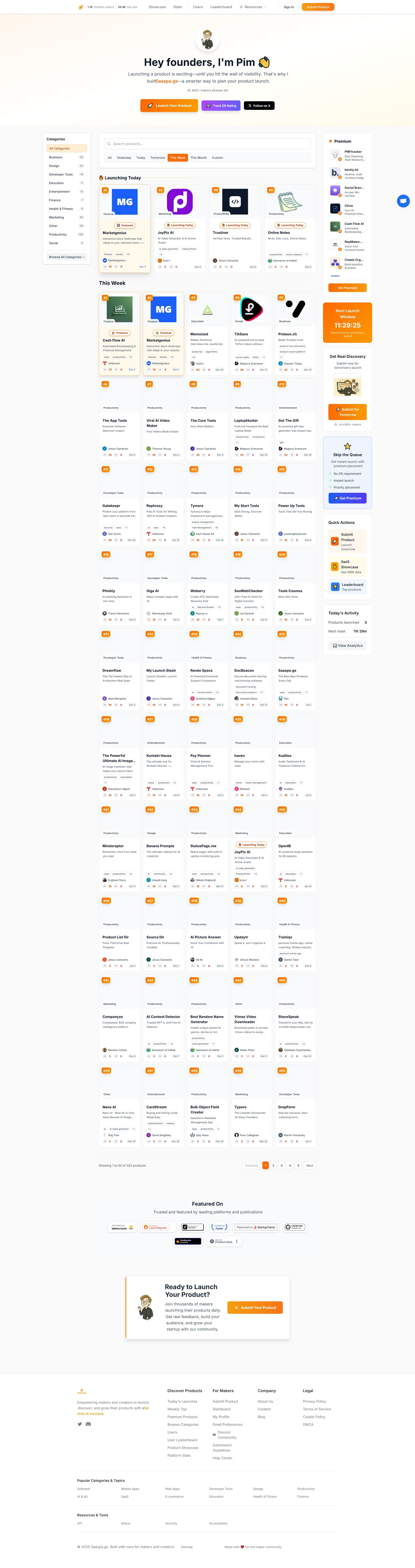 Screenshot of saaspa.ge