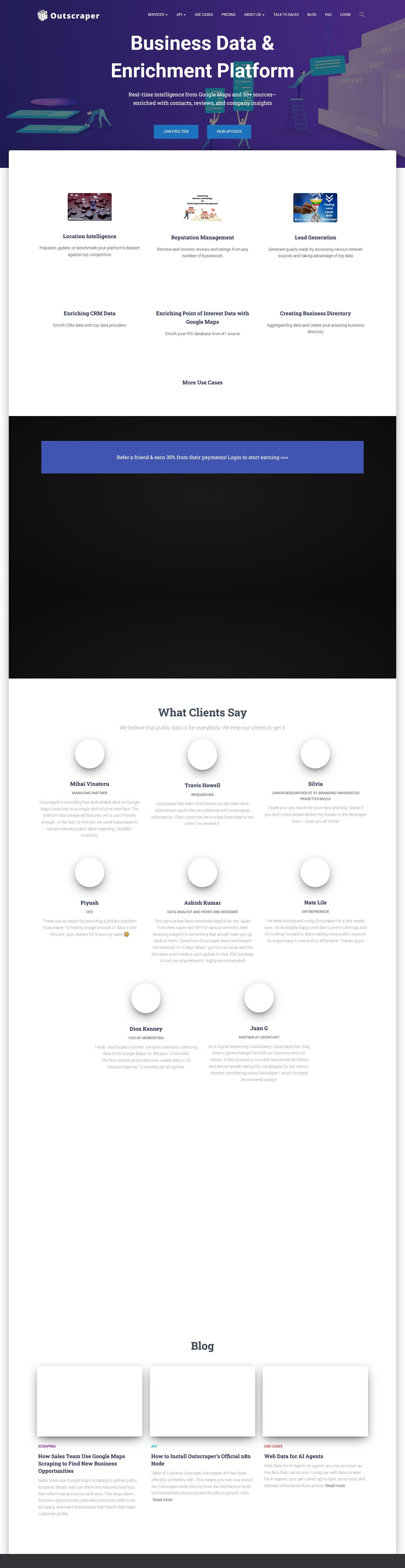 Screenshot of outscraper.com