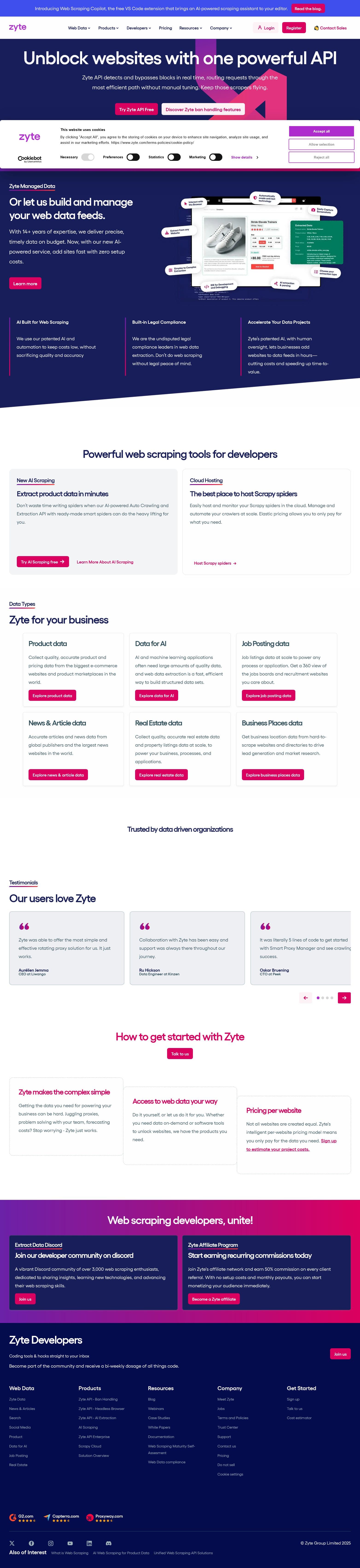 Screenshot of zyte.com