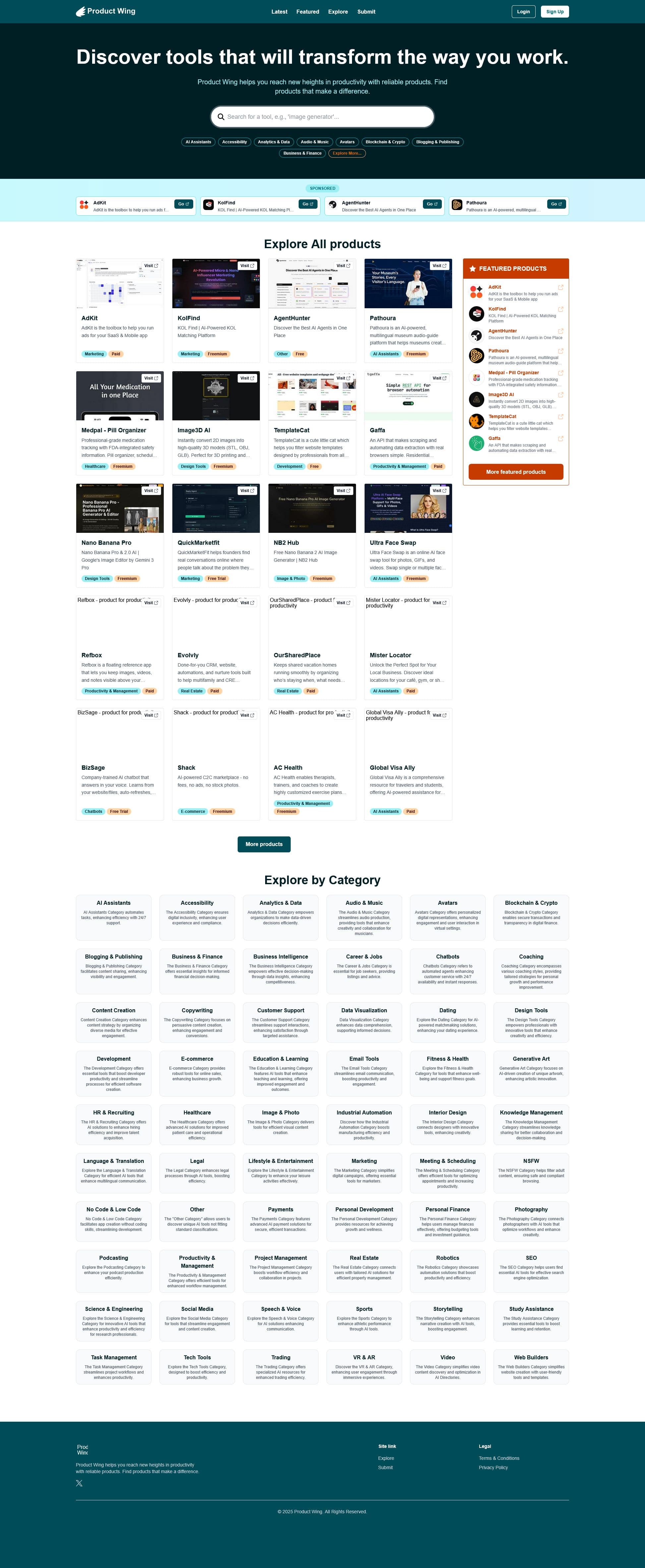 Screenshot of Productwing
