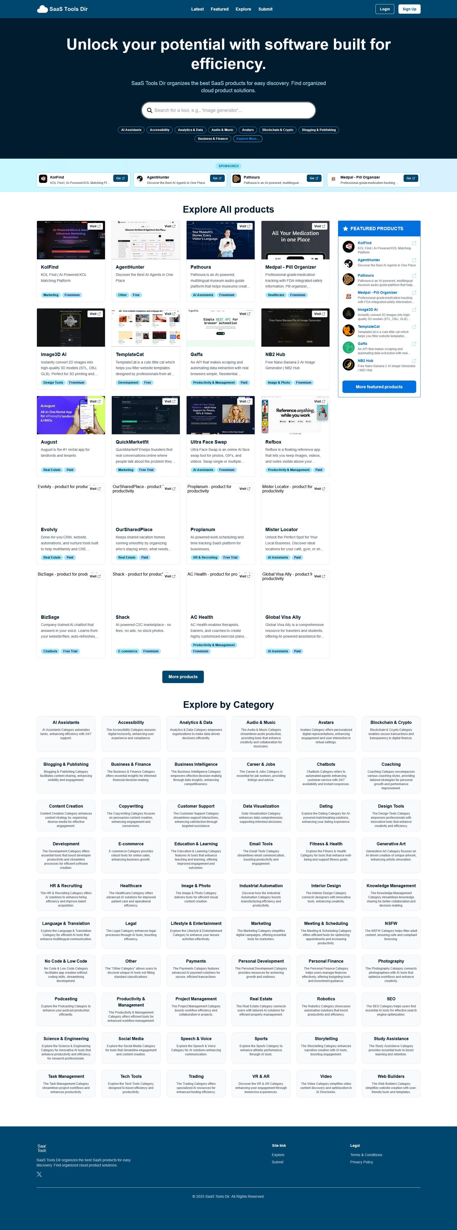 Screenshot of Saastoolsdir