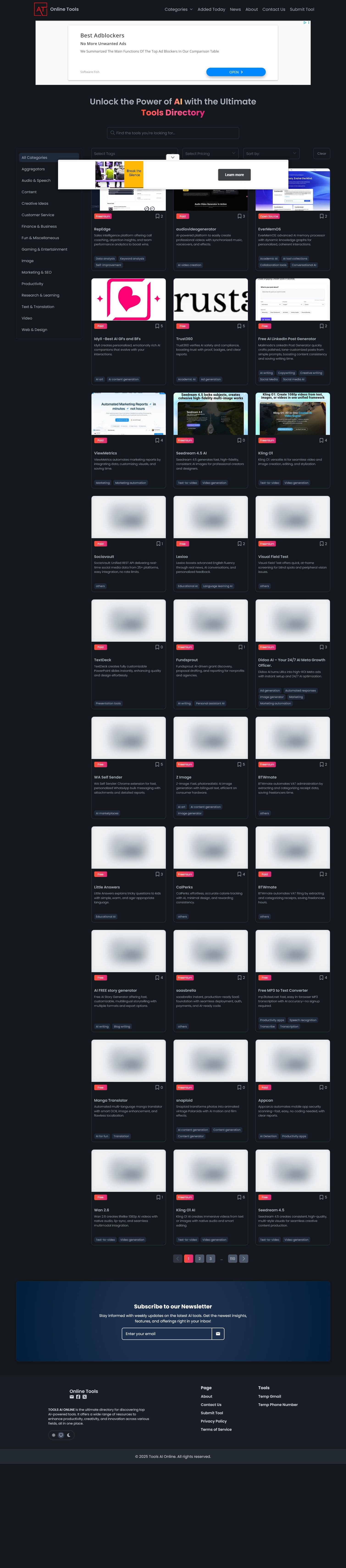 Screenshot of Tools Ai