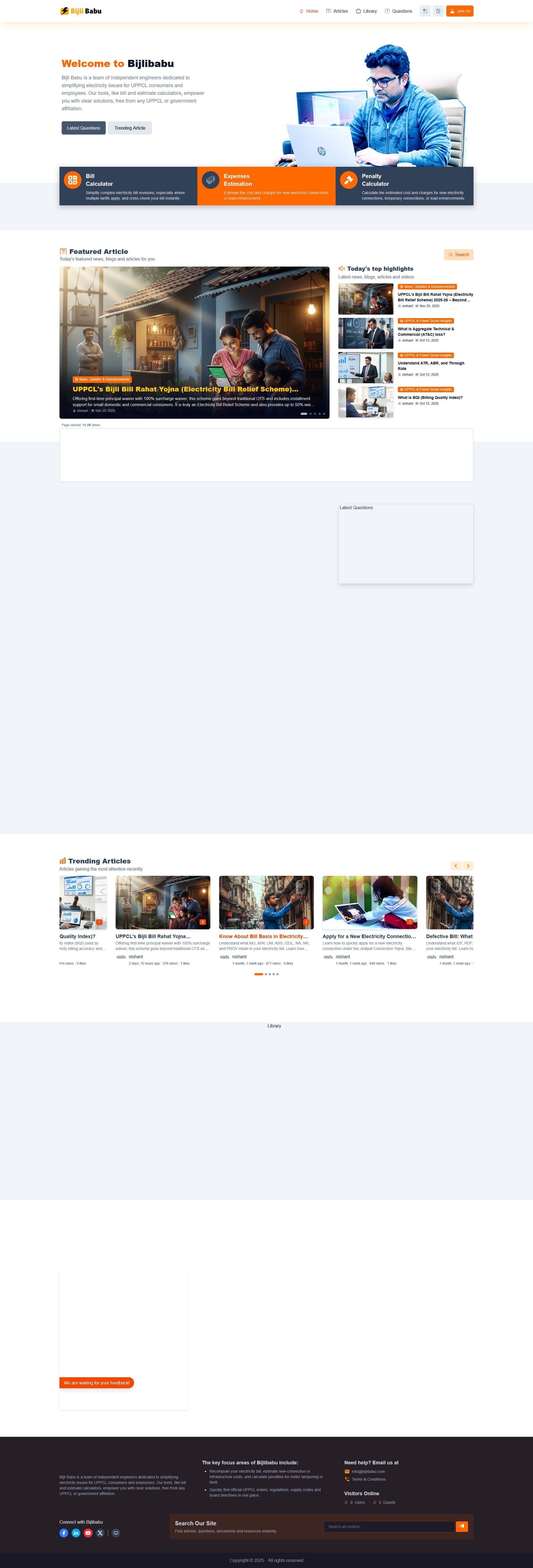 Screenshot of bijlibabu.com