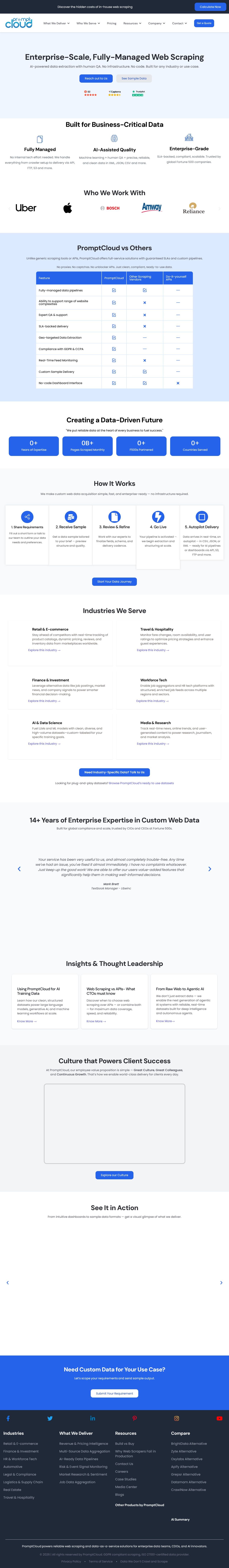 Screenshot of promptcloud.com