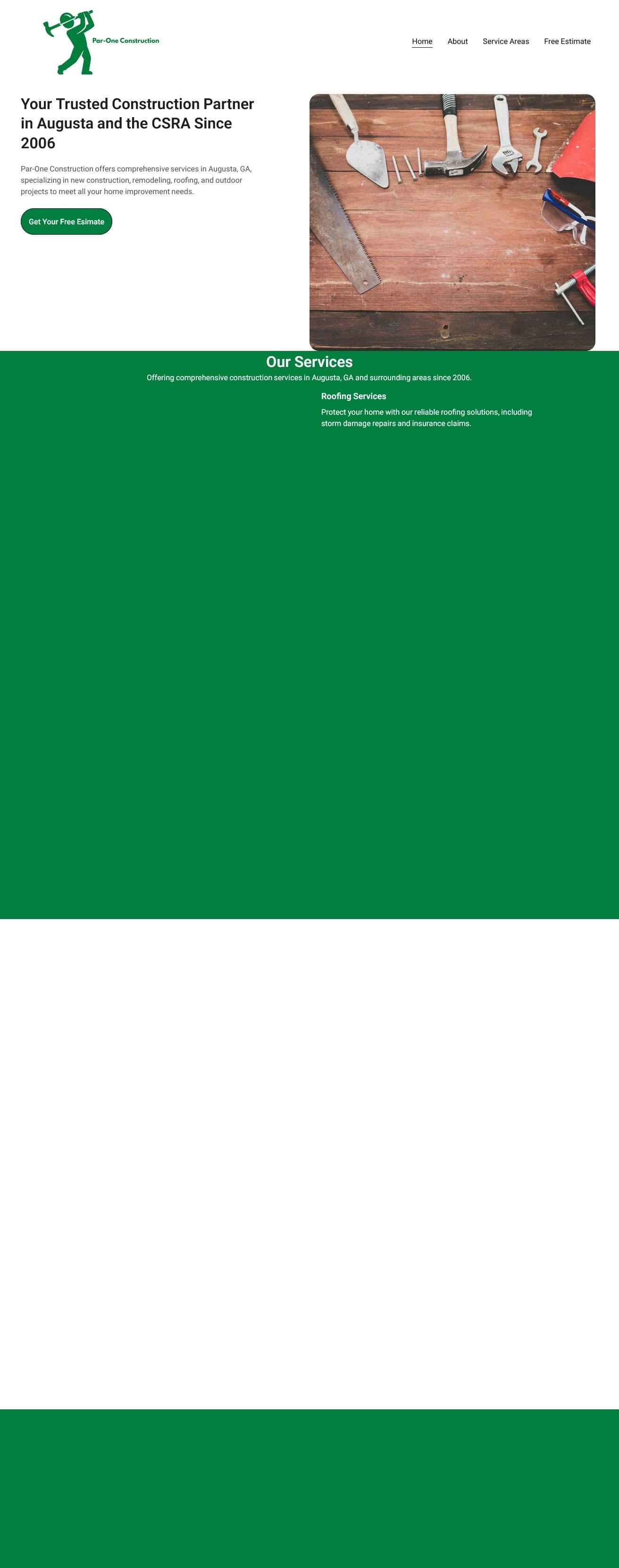 Screenshot of paroneconstruction.net