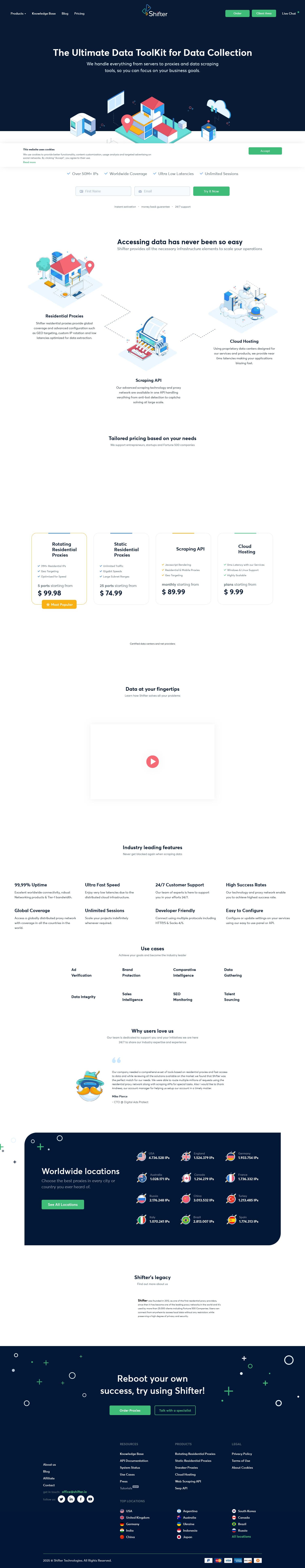 Screenshot of shifter.io